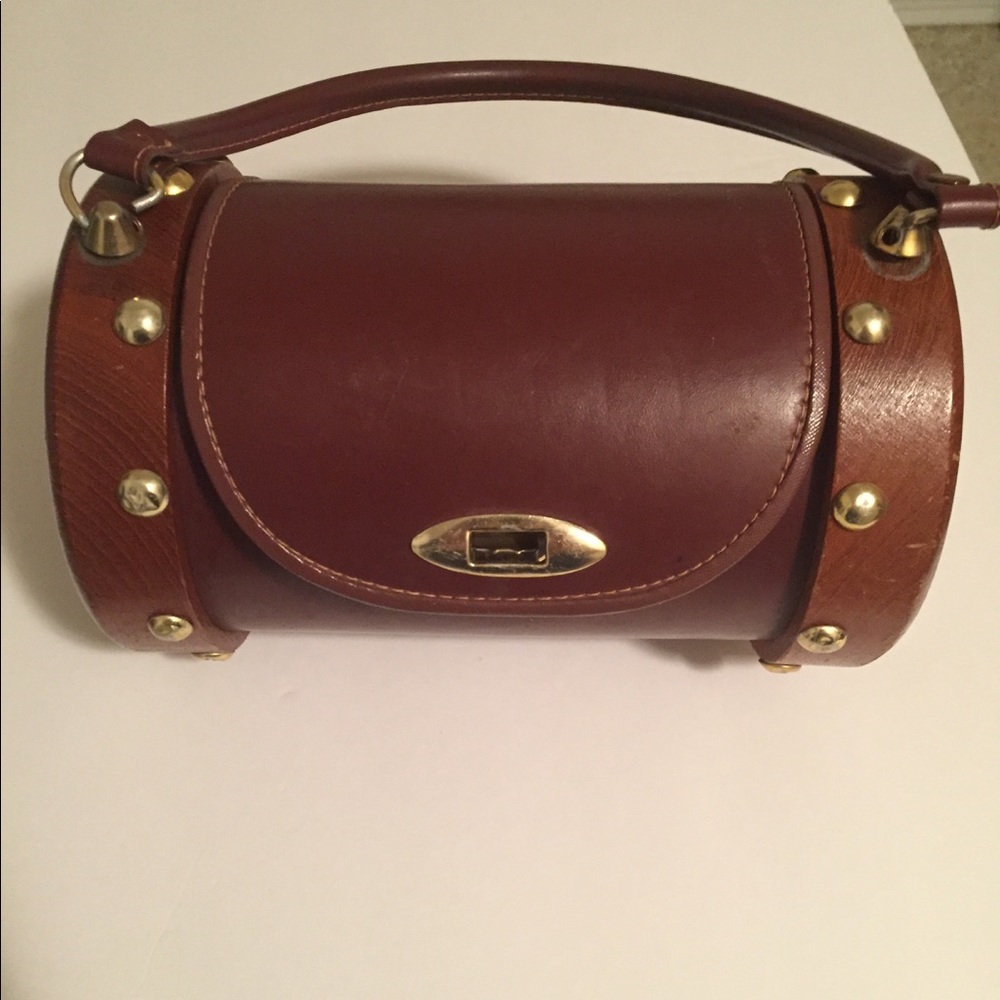 Wooden and leather bag